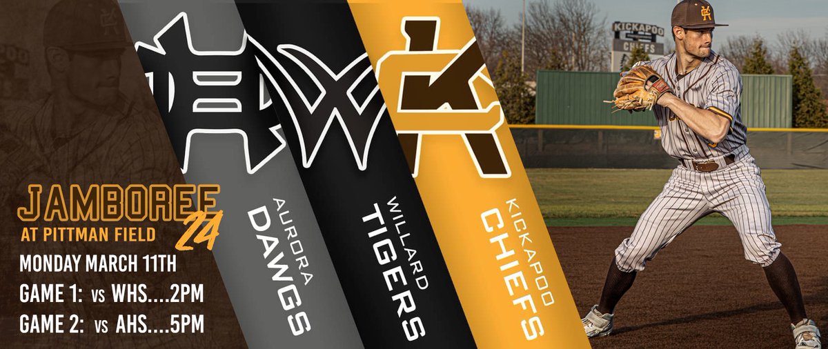 Chiefs Jamboree 2024! Monday, March 11th at The Pitt. Chiefs will play Willard at 2pm and Aurora at 5pm.