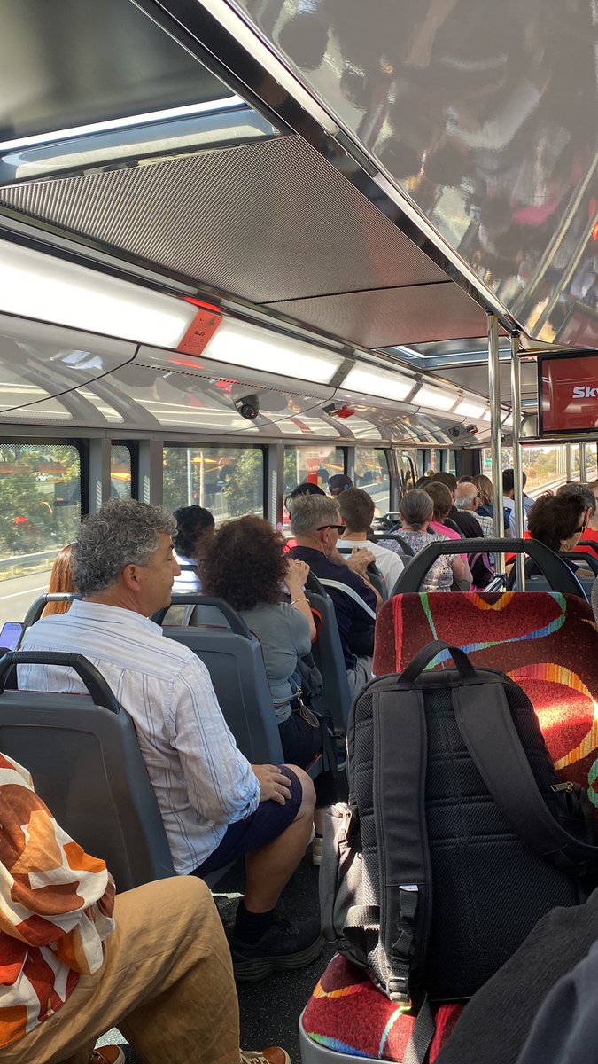 Hot and sweaty in the crowded <a href="/skybus_aus/">SkyBus</a> . Why don’t we have a train to the airport like most modern cities???