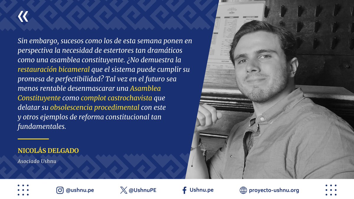 UshnuPE's tweet photo. #COLUMNAS | Defensa (parcial) de la bicameralidad

✍️ Autor: Nicolás Delgado @DisciteMori 

👉 https://t.co/cw6GWRWvex https://t.co/EnSq7gkUDB