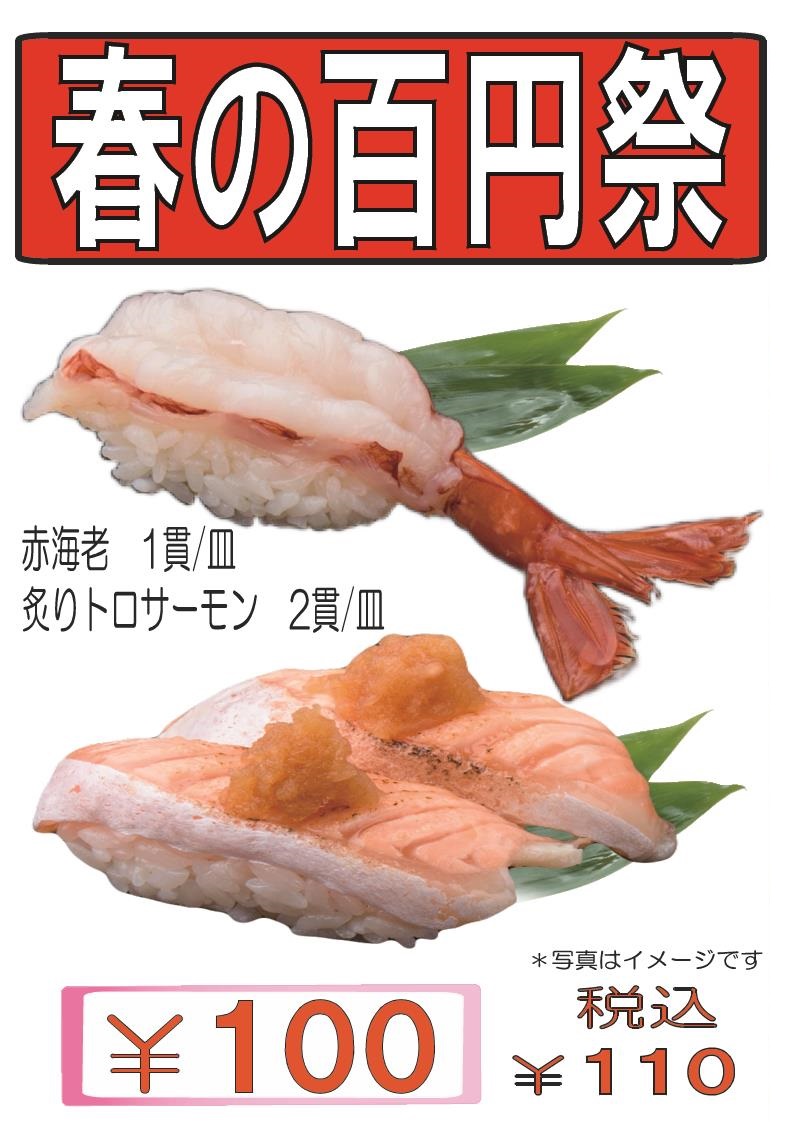 【今日から】みんな大好きなエビとサーモン！今回は「赤海老」と「炙りトロサーモン」が1皿100円(税込110円）！ぜひたくさん召し上がってください！#回転寿司 #回転寿司たいせい #たいせい #府中 #調布 #立川 #立川南 #ル・シーニュ #武蔵府中ルシーニュ #ルシーニュ