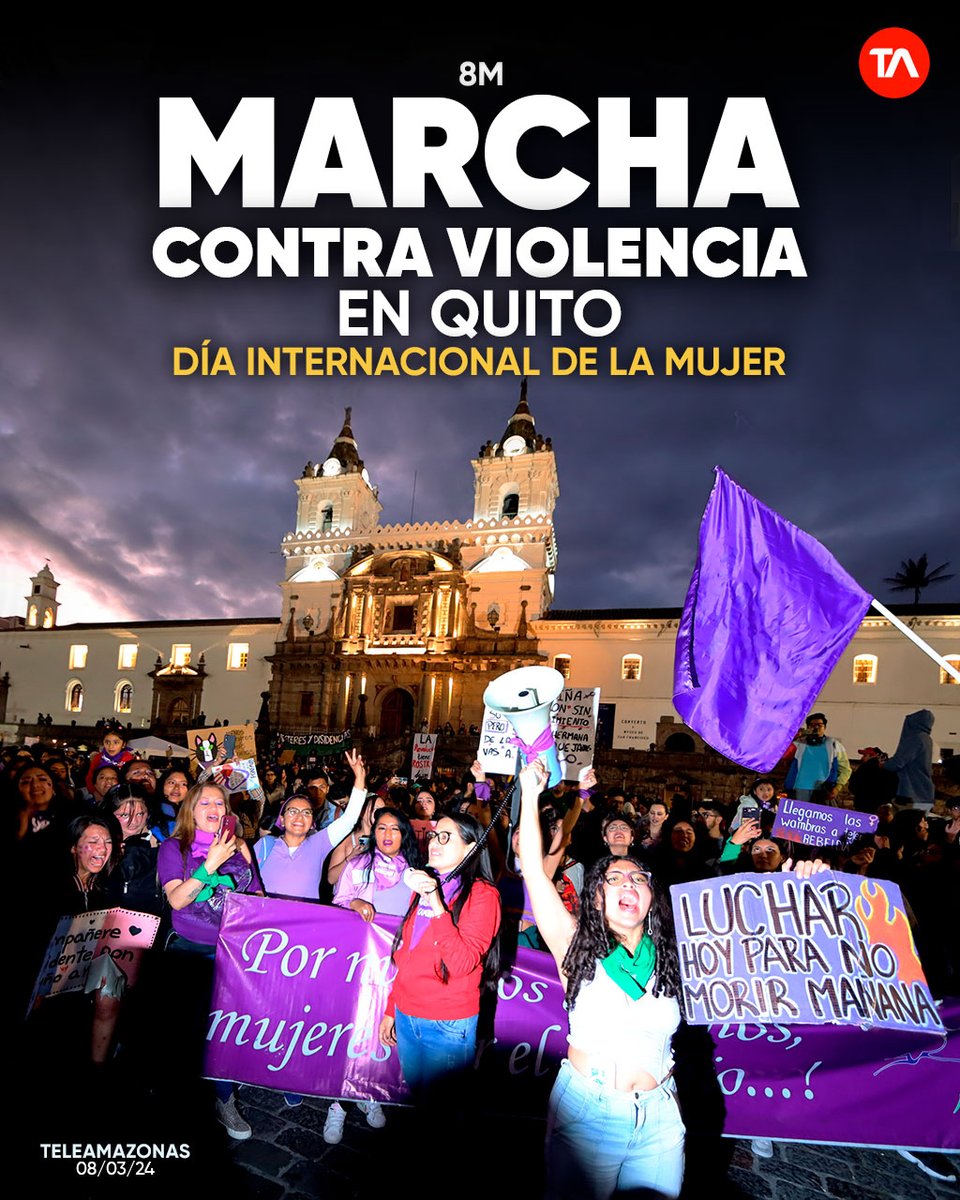 #8marzo2024 | Por la equidad de género y contra la violencia, la Marcha por el Día de la Mujer recorrió Quito este viernes. Video e imágenes ow.ly/Wz9v50QPkWP