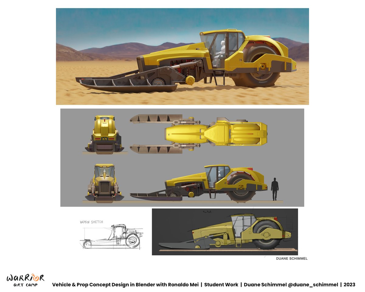 @DuaneSchimmel's work from Ronaldo Mei's Vehicle & Prop Concept Design in Blender (Aug 2023). Ronaldo's next class is coming up in April! Learn more and register NOW via our website 🌟