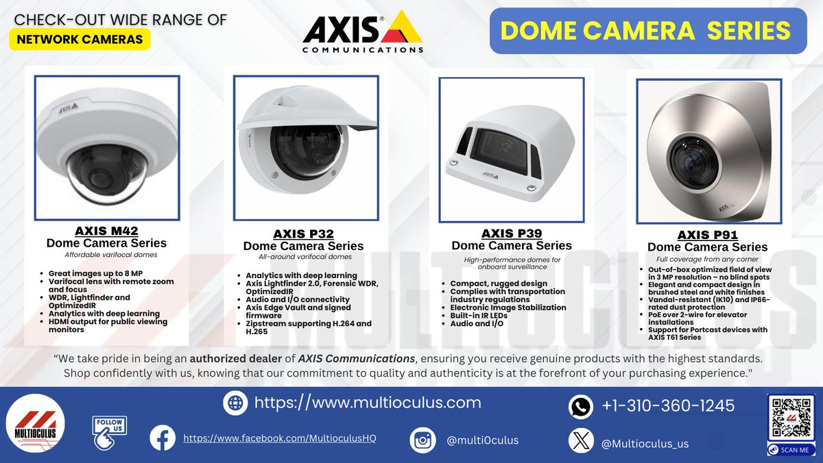 Multioculus_us's tweet image. Discover Axis Dome Cameras - sleek, discreet, and powerful. Experience a new era in surveillance with Axis Dome Camera Series. #AxisDomeCameras #SurveillanceRevolution #SecureYourSpace #InnovationInSecurity #AxisInnovates #PeaceOfMind #CCTVCamera