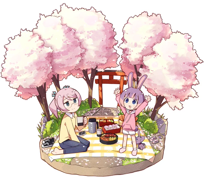 うちの子と桜。 