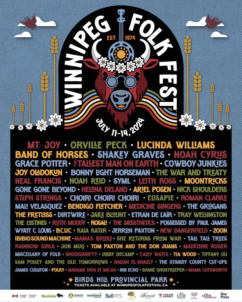We’re playing the 2024 Winnipeg Folk Festival in July! Excited to see more of you there. Check it out here winnipegfolkfestival.ca