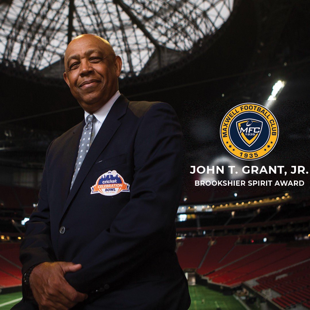 Tip of the hat to Bowl Season’s very own @JohnTGrantJr The Executive Director of the @CelebrationBowl is this year’s @MaxwellFootball Brookshire Spirit Award recipient for contributions to HBCU football. #BowlSeason