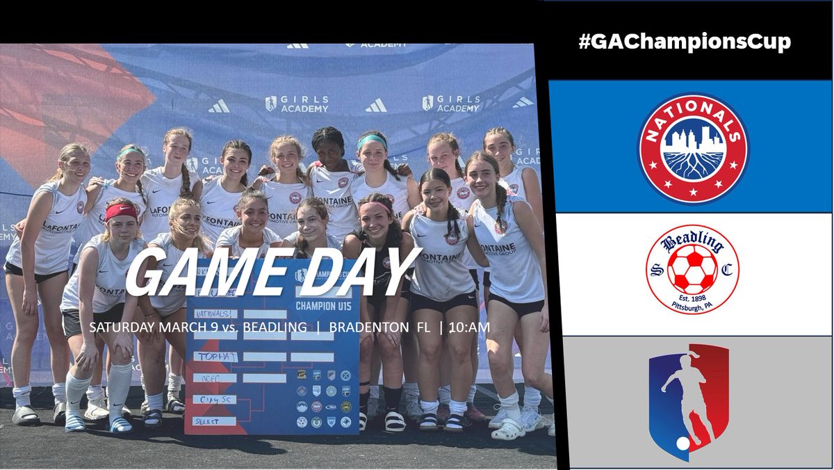 Round Two…Ding Ding
@GAcademyLeague
@NationalsGA
@USYouthSoccer
@TopDrawerSoccer
@CoachDR7
@ImCollegeSoccer
#GAChampionsCup