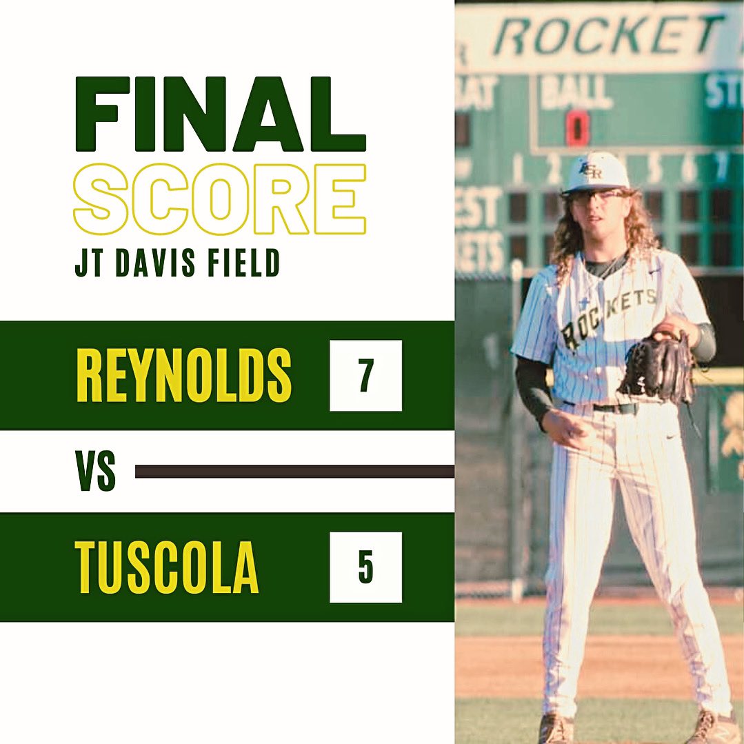 🚨Final Score🚨
ACR: 7 
Tuscola: 5

WP: Bryson Moseman 4 IP, 3Ks, 1ER
SV: Jackson Ray 2/3 IP 1K

Top Performers:
Hayden Craig 1-1, 2B, 3BB
Lincoln Rogers 1-1 RBI 1B 
Brayden Davis 1-3 RBI 1B

The Rockets travel to McDowell on Tuesday to open up conference play
<a href="/Chris_Womack/">Chris Womack</a>
