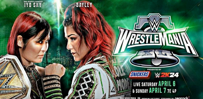 Razhazevil5's tweet photo. Anyways we still pushing our agenda Bayley vs Iyo Sky #WrestleMania  night 1 Main Event idc what anyone says. #BayleyVsIyoMainEvent  #SmackDown https://t.co/HGOUZOpGKN
