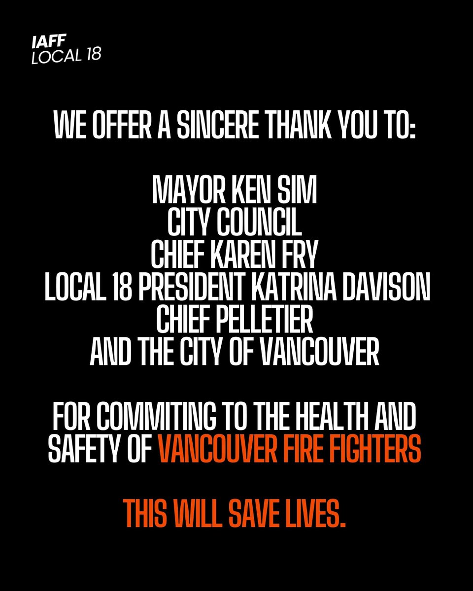 VANCOUVER Approves purchase for PFAS-Free Bunker Gear

In a landmark decision, the city of Vancouver has approved a purchase of new gear to transition away from PFAS (polyfluoroalkyl) contaminated bunker gear. 

@IAFF @vanfirerescue

#FireFighters #IAFF #Community #BCPoli