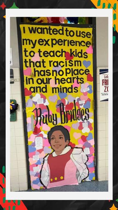 tiffany_geffert's tweet photo. SUPER proud of my advisory Ss’ hard work on the planning and execution of this door design for Black History month. We were announced as the WINNERS today from the February door decorating contest. Bring on the 🍩 Party!! https://t.co/IkTX1LAGXa