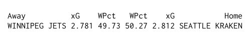 #mhsbot today's predictions updated by roster #GoJetsGo, #SeaKraken #WPGvsSEA: hockeyeloratings.com