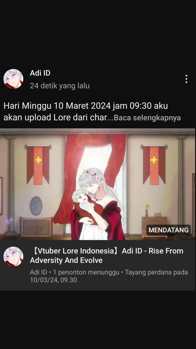 Oh iya teman teman aku akan upload lore di channel Adi ID
Minggu 10 Maret 2024 
Jam 09:30

Jangan lupa ramaikan ya !!! 

🔗youtu.be/_P0QCnSwHjE?si…