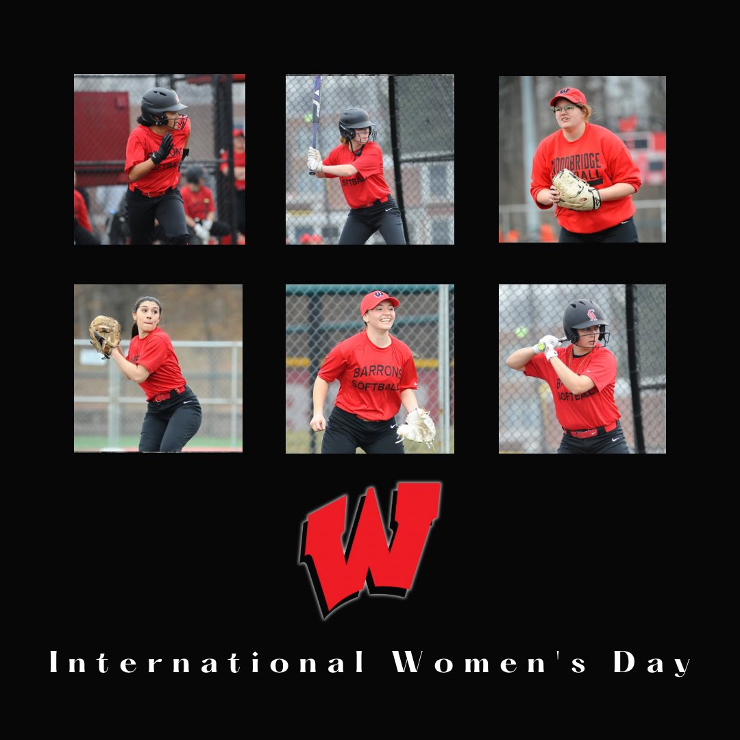 Empowered women empower women 💪🏻. Happy International Women’s Day from Barrons Softball! Women’s sports. Forever. ❤️🖤