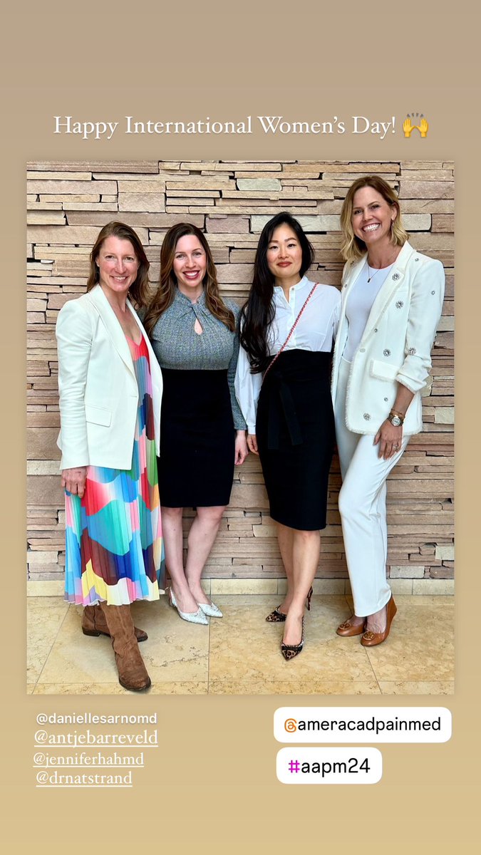 Happy #International_Womens_Day! 
<a href="/AmerAcadPainMed/">American Academy of Pain Medicine (AAPM)</a> 
#AAPM24