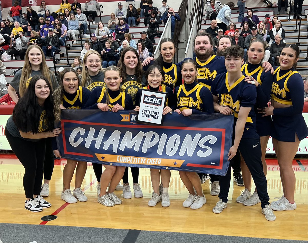 kcacsports's tweet photo. Congratulations to your 2024 KCAC Competitive Cheer champions, @USM_Athletics! #KCACcheer

@NAIA https://t.co/aaYKf194KP
