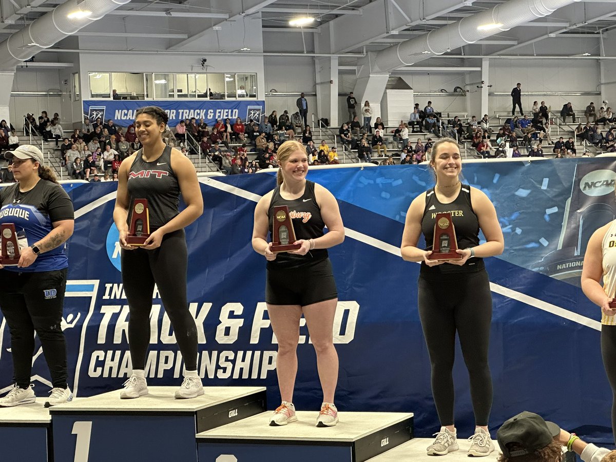 TFCoachRoberson's tweet photo. What a great day! Emma True 3rd in the nation, school record 18.81m All-American! Christian Nunley finished 10th, second team All American! #ThroWTF #goknights #wartburgtrackandfield #throwsnation #shotput #discus #hammer #javelin #weightthrow #throws #ncaad3 https://t.co/kBkA4DVvq8