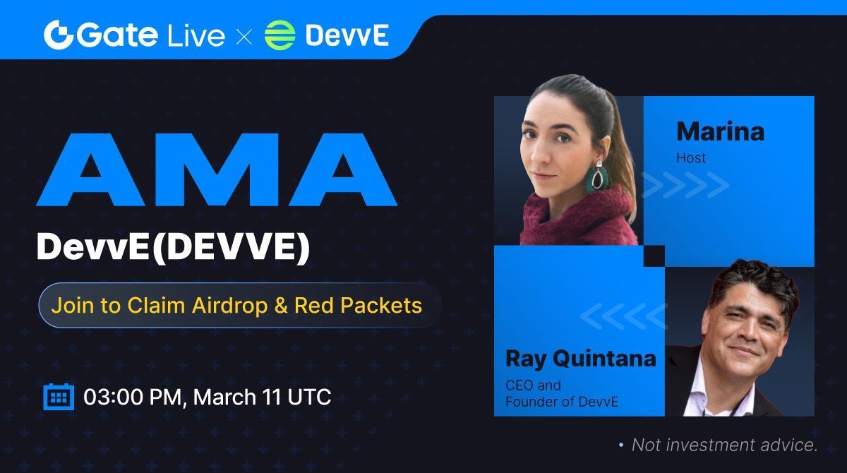 📺#GateLive AMA-DevvE(DEVVE)

📍Venue:  gate.io/live/video/d38…
⏰ Time: 03:00 PM, March 11 UTC

Follow &amp; RT &amp; Tag 3 friends to share 2,250 $DEVVE
gleam.io/OWJdb/gateio-l… 
#Gateio $DEVVE