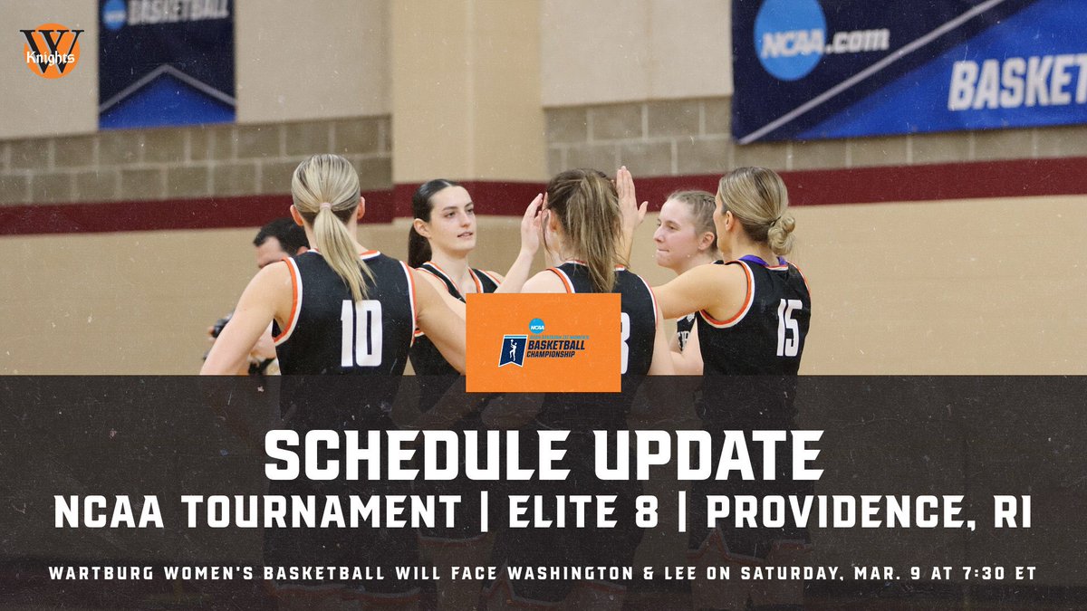 Schedule Update🚨🏀

No. 6/7 <a href="/WartburgWBBALL/">Wartburg Women’s Basketball</a> will play against No. 9/19 Washington &amp; Lee University on Saturday, March 9! Tipoff is scheduled for 7:30 p.m. eastern time. in Providence, R.I.
