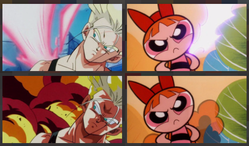 NoContextPPG's tweet photo. I always see this image as a meme. I wonder if Blossom's scene was actually inspired by DBZ? https://t.co/eL5HAqQdzE