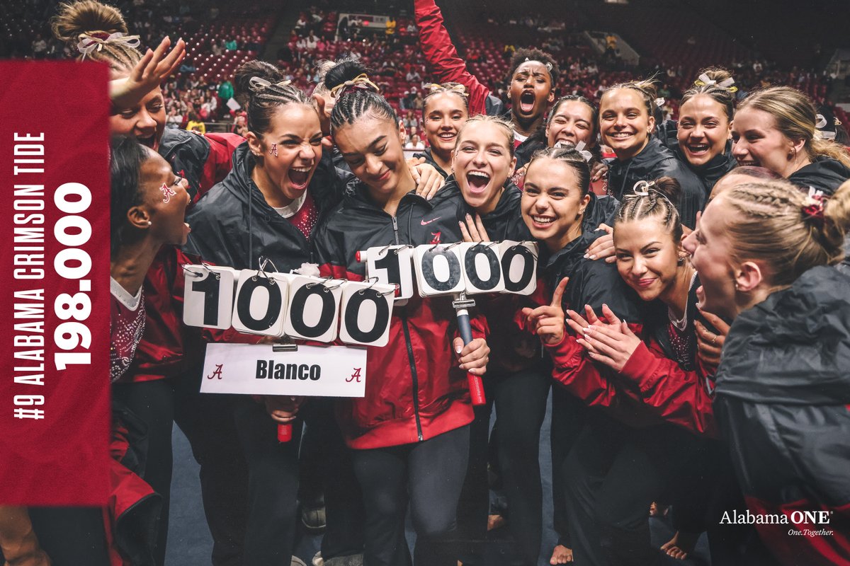 UA_Athletics's tweet photo. A PERFECT Night! ✨

#RollTide | @BamaGymnastics https://t.co/uoD0zzwI0I