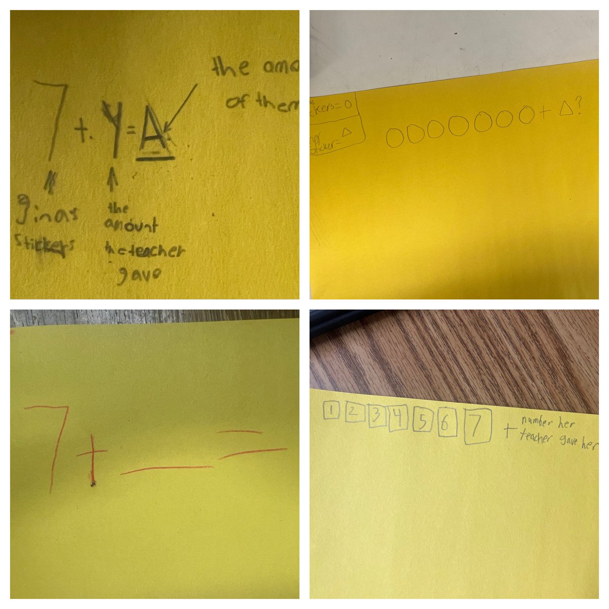 Check out all the creative ways 5th graders created equations and expressions representing unknowns prior to “formal” variable instruction 😍