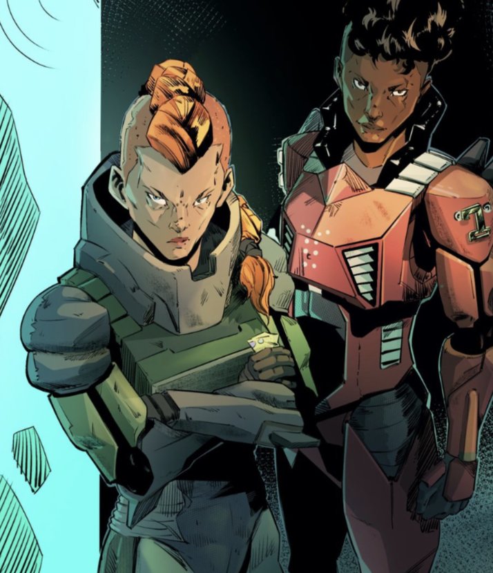 quantum_strudel's tweet photo. @webcomicsparty Corif and Tula, two badass warrior women 💪🦾 in my graphic novel Quantum Marmalade https://t.co/TBmr33jyBl https://t.co/KnDzpDER65