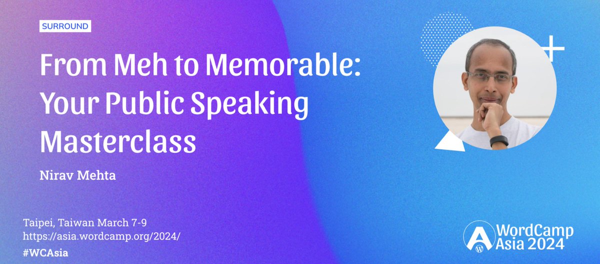 I’ll be sharing my lessons about public speaking at #WCAsia today. And I’m already feeling butterflies 😉 If you want to see how I deal with all the anxiety - and ask any questions on the topic - come join me in hall 102 at 1pm. Find your seat early!