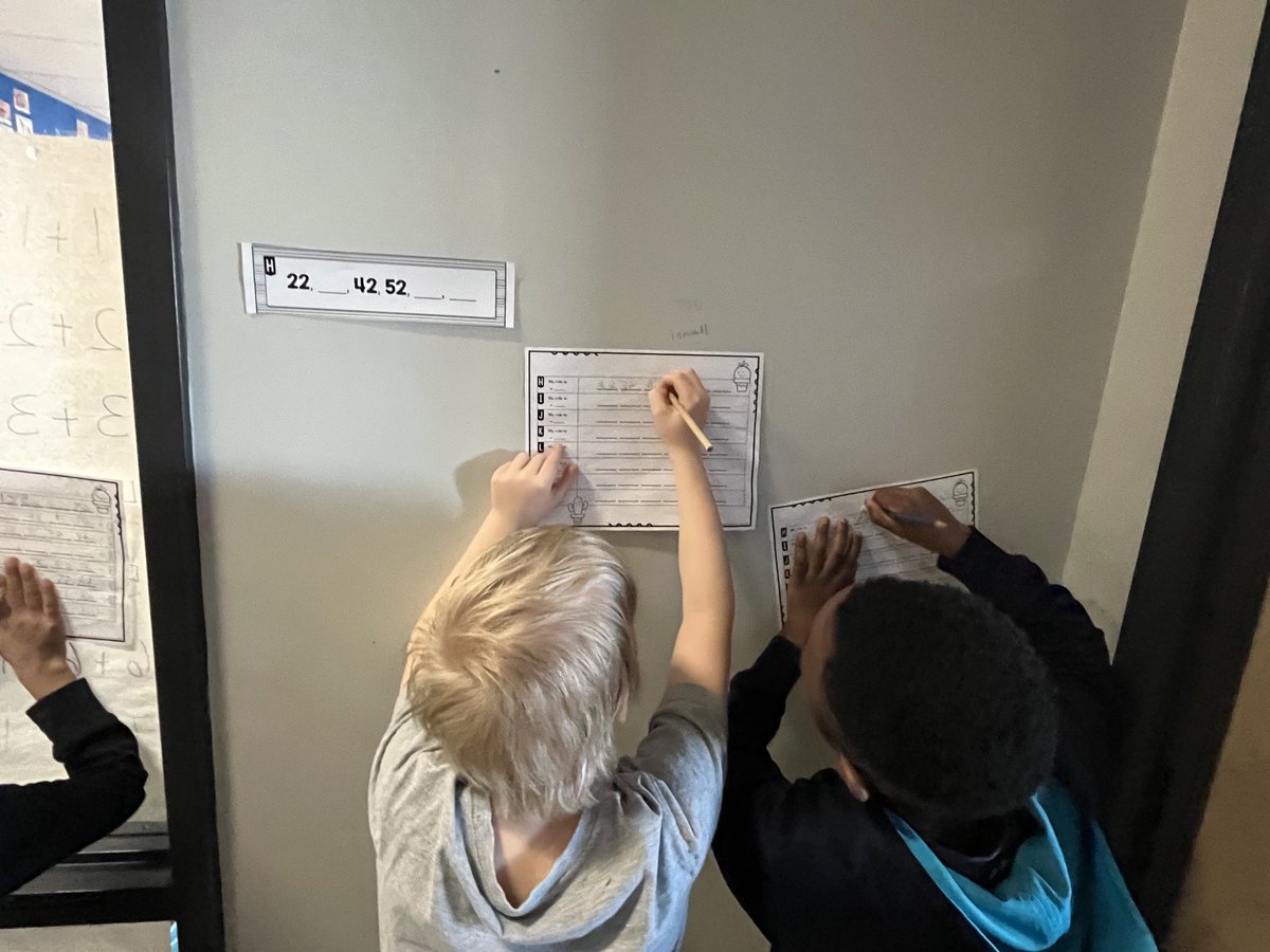 We ❤️ getting practice in through ‘write the room’ activities! This week, Ss excitedly completed number patterns to review and practice our learning. ⁦<a href="/StDominicOCSB/">St. Dominic School</a>⁩ #ocsbMath
