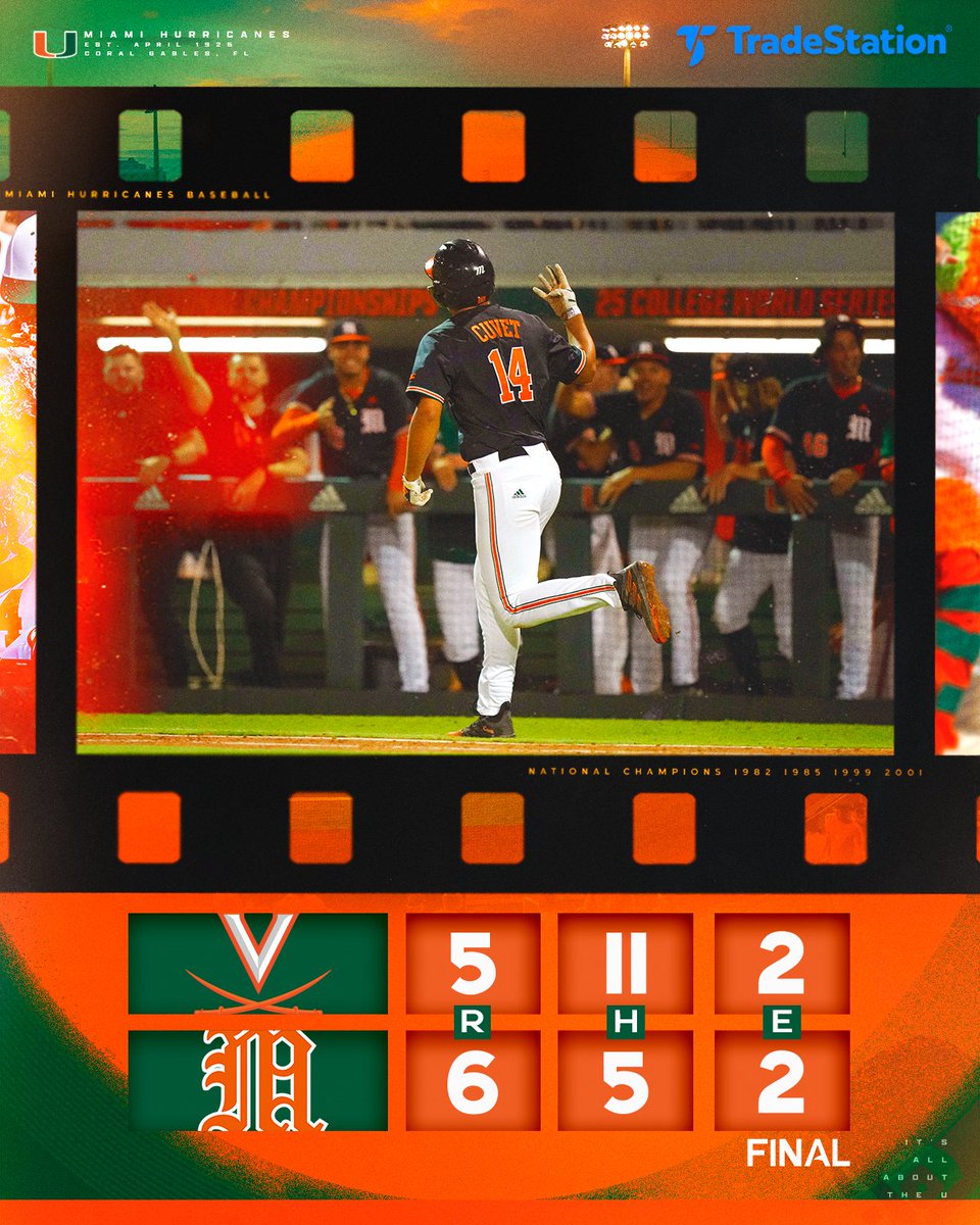 CanesBaseball's tweet photo. “How can you not be romantic about baseball?”

The Cardiac Canes complete the comeback to take the ACC opener over No. 13 Virginia! https://t.co/AbPkpRKsGO