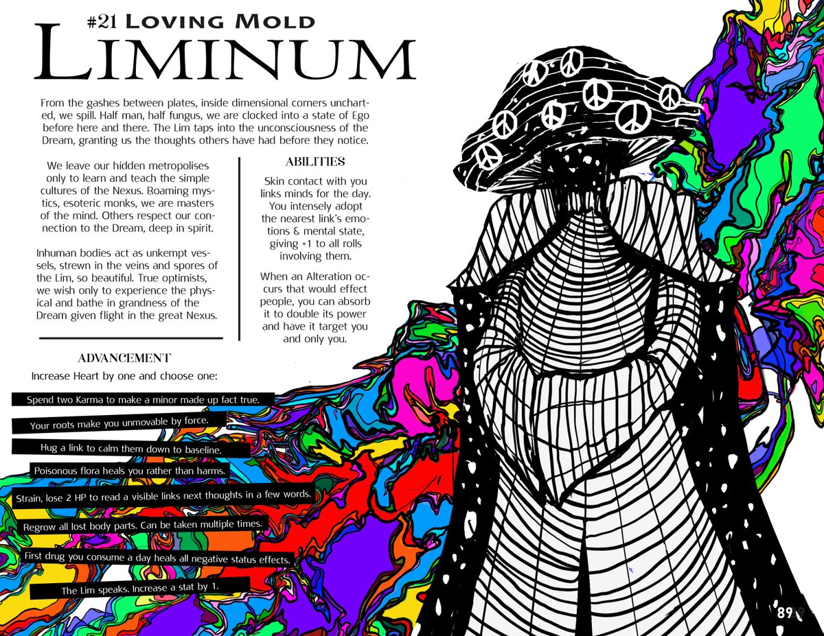 Big update just dropped for FEVER DREAM NEXUS! A divine Culture, mushroom monks, more Backgrounds and an occult casino await~ 
kickstarter.com/projects/dapir…
#OSR #Kickstarter #ttrpg