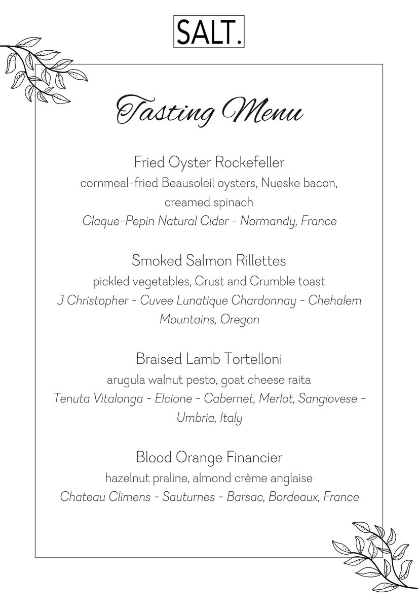SALTROCKFORD's tweet photo. Can you guess which tasting menu items our guests are loving the most? Survey says…..

✨Fried Oyster Rockefeller
✨Blood Orange Fancier

*our full menu is available as well*

Come visit us and see what the buzz is about! 🐝 

#rockfordbuzz #saltrockford #finedining #gorockford #rockfordil
