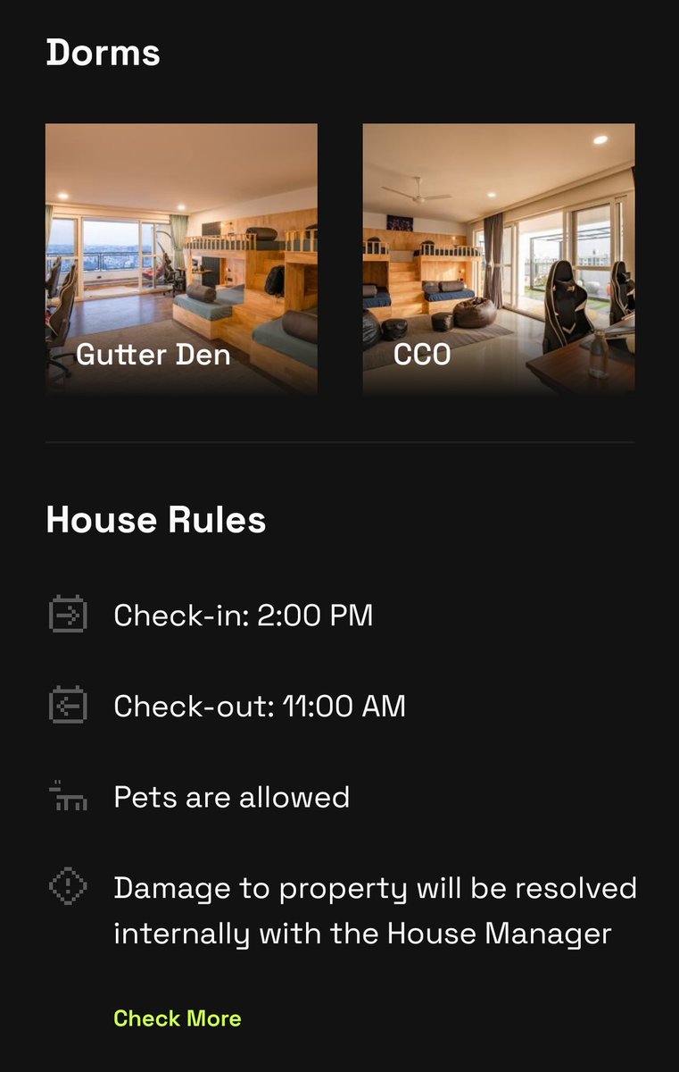 <a href="/The_Zo_World/">Zo World | Follow Your ❤️ Heart</a> gives some of the best utility in the space. You get luxurious stay experience at rock bottom prices.

$50 for a Room and $12 for a bed in a 4 bed dorm at <a href="/BLRxZo/">Zo House BLR</a> is truly amazing.

Today Bengaluru, tomorrow the world. Degens need more Zo Houses.

And pets are