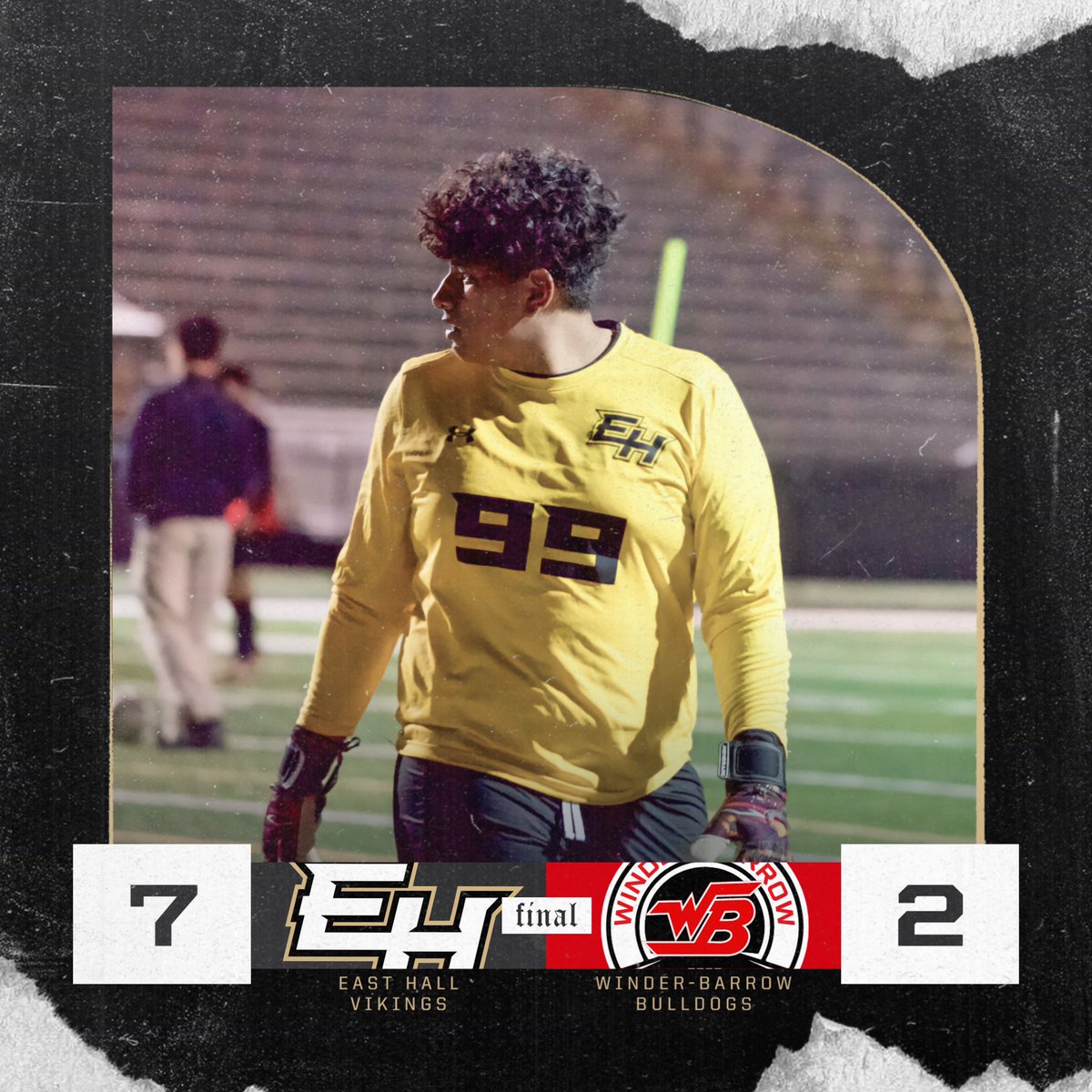 East Hall takes down Winder-Barrow tonight 7-2 in a big non-region game at home! Jairo Aldaco led the Vikings with 4 goals, and Eden Castrejon (2) and Junior Sesmas also scored. Go Vikings!