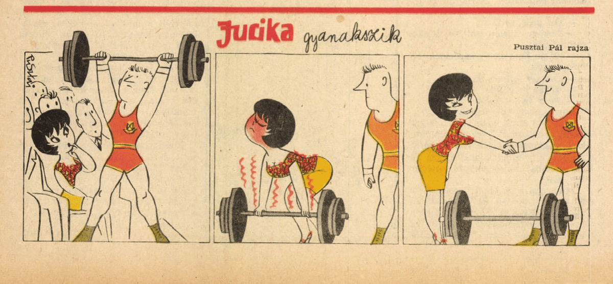 JucikaInOrder's tweet photo. 284. Jucika Is Suspicious.
Published in Ludas Matyi on the week of September 17th-23rd, 1962. (Dated September 20th)
#jucika #jucikainorder #jucikachronological #LudasMatyi #September1962 #Pusztai #PusztaiPál #PálPusztai https://t.co/m6H00gOPYQ