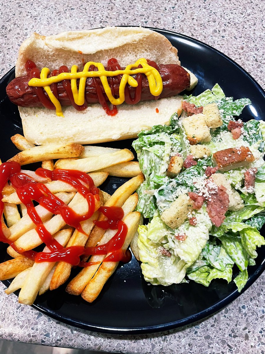 Cheddar Smokies, Fries and Caesar Salad #food #foodies #foodpics #tonightsdinner #twittersupperclub
