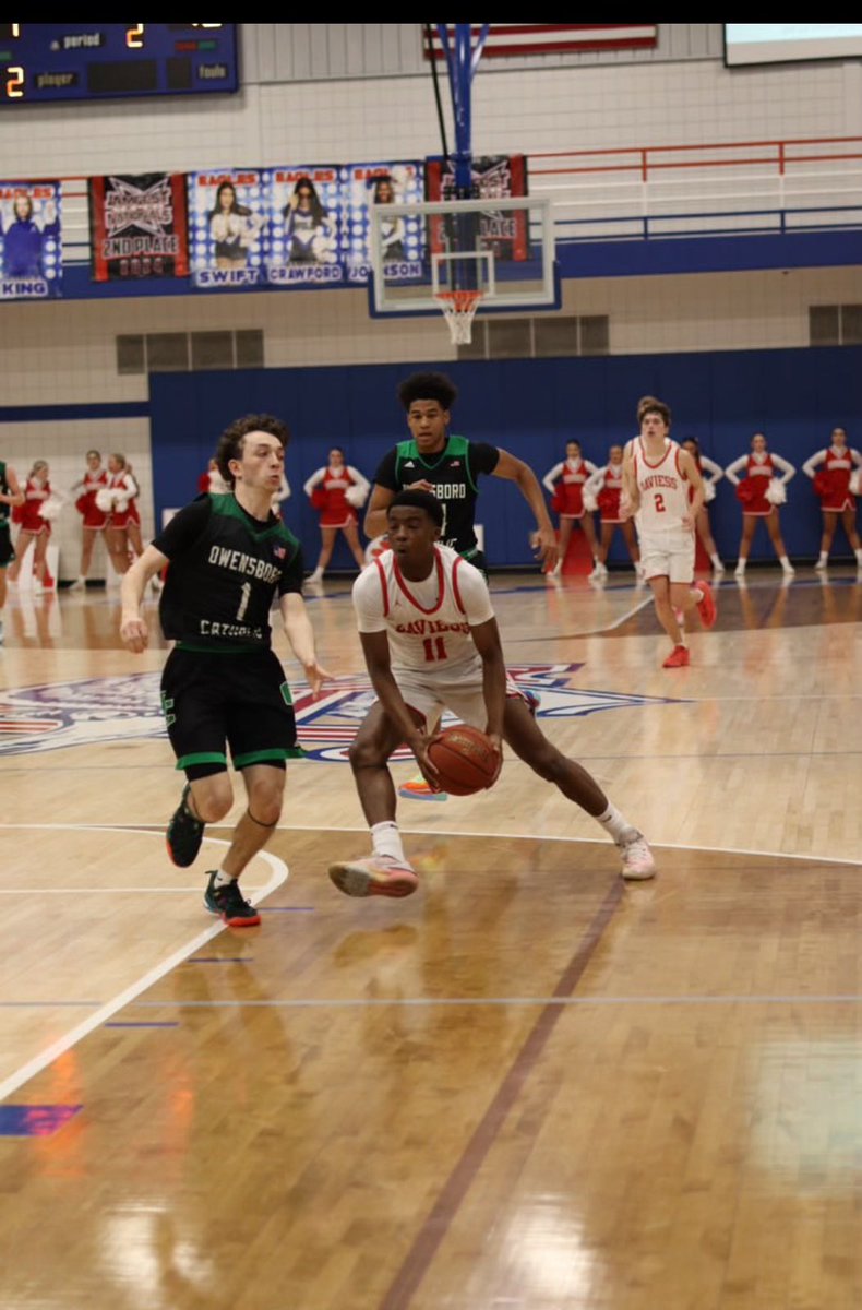 KySportsTV's tweet photo. Daviess County 2026 PG @Jmoss2k26 had 34 points in a tough loss against a top team in the state. Moss was in attack mode in ball screens and showed a combination of quickness and craftiness. Had some crafty finishes at the rim. Showed range off the bounce with his 3 ball. 

It’s time to view Moss as one of the top 2026 prospects in Kentucky.