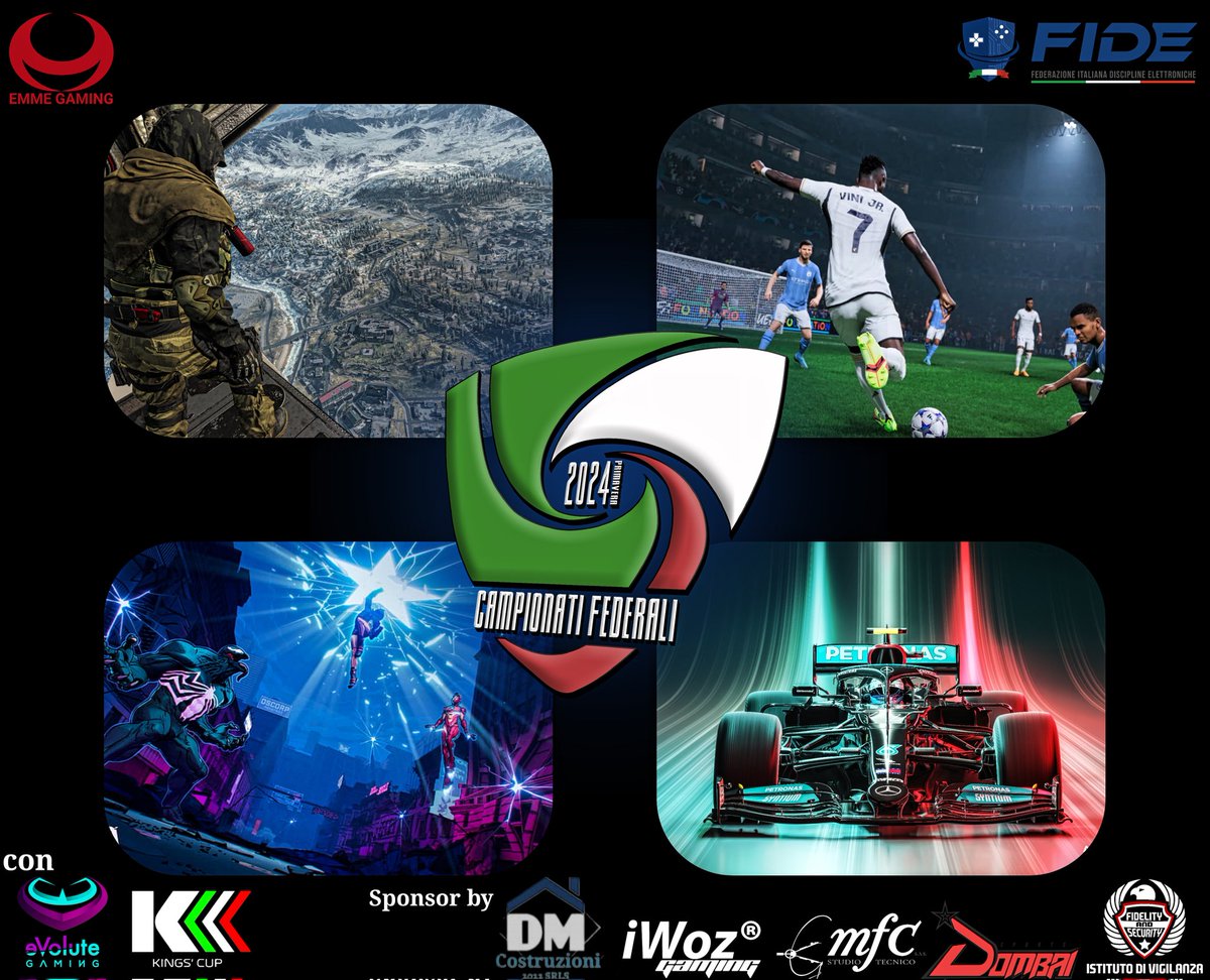 #CampionatiFederali2024 Spring
#Warzone #F123 #MarvelSnap #fc24 
Stanno per iniziare i campionati federali by <a href="/FederazioneE/">Federazione Italiana Discipline Elettroniche</a> Saremo presenti su tutti i titoli coinvolti contro le più forti associazioni italiane
#goEMME #Esports