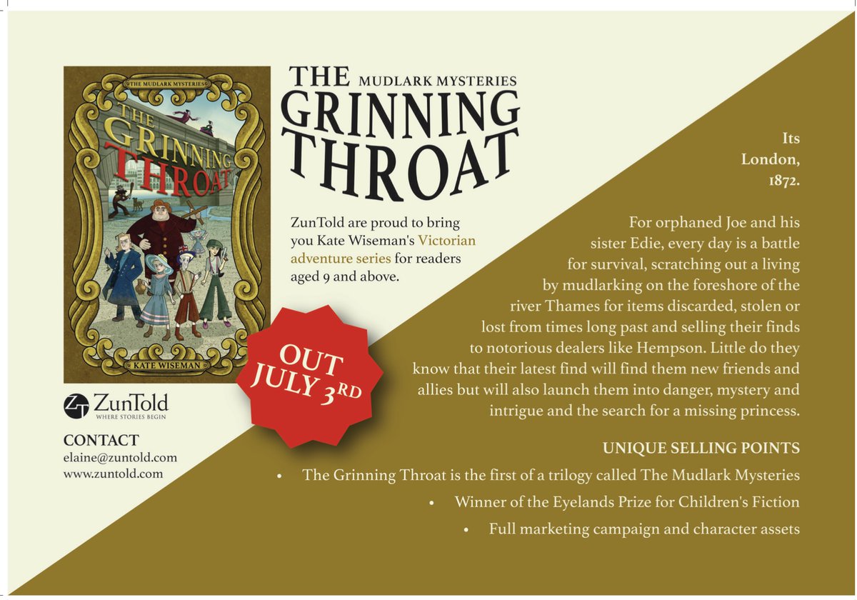 Young Quills 2024 – the longlist history.org.uk/primary/catego… 
So delighted that our author @KateWiseman has been long listed for the first in her Mudlark Mysteries - The Grinning Throat @Read4eva @GuardianBooks @NicoletteJones @GardnerBooks Book 2 out soon