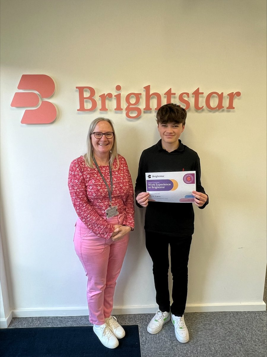 Well done to Finn for completing his work experience placement with us. I received a beautifully written letter from him, describing what he has learnt & achieved in his week with us, plus his aspirations for the future. Here’s @ajayburns21 with Finn. She leads our fab programme