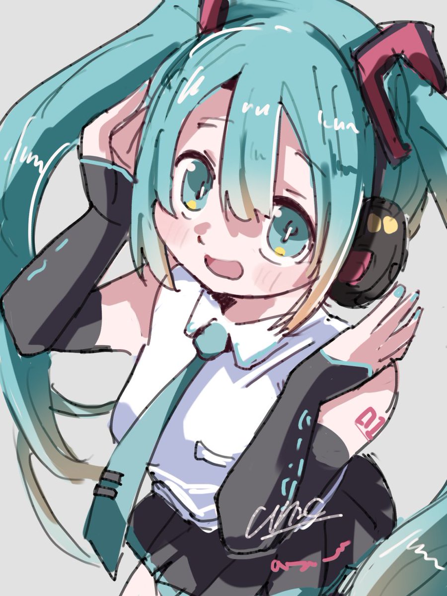 初音ミク「ミクさん描いてみた!#ミクの日 #初音ミク 」|un:c（あんく)のイラスト