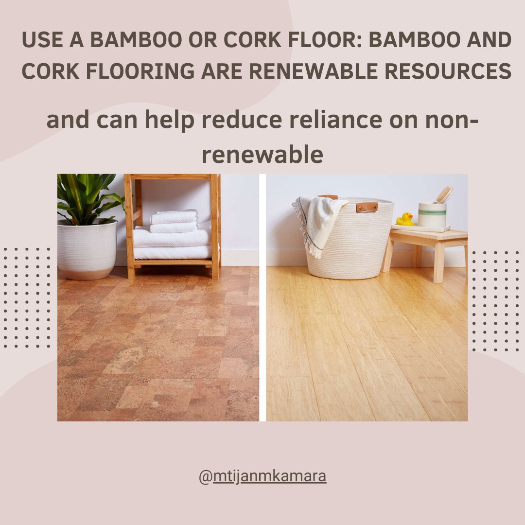 Energy bill HIGH? Here is one proven way to SAVE MONEY:
Use a bamboo or cork floor. Bamboo and cork flooring are renewable resources and can help reduce reliance on non-renewable.
#SustainableFlooring #Renewable #EcoLiving #Electrician #GoodEnergy
