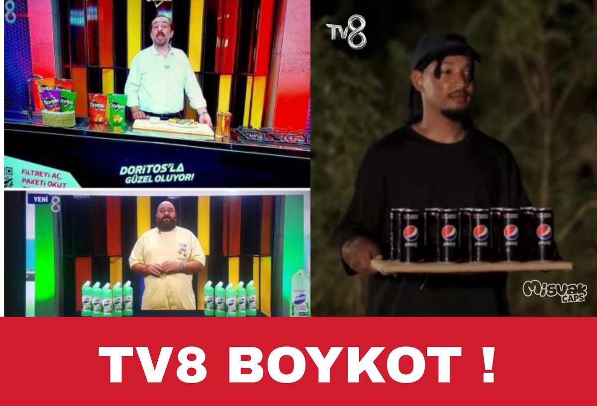 Her fırsatta boykot ürünlerinin ballandıra ballandıra reklamını yapan TV8'i izleme, izlettirme ! #AcunMedyaBoykot