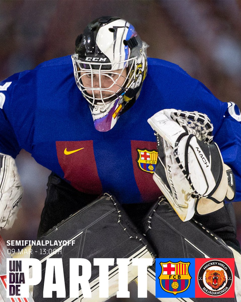 🔥 DIA DE PARTIT! 🔥 🏆 Tercer Partit Semifinal LNHH 🗓️ 09/03 - 13:00h 🏒 @FCBhockeygel - @HOCKEY_MAJADAHO 🏟 Pista de Hielo de Jaca 📺 youtube.com/live/xd67Rz-1D… 🔵🔴 #ForçaBarça