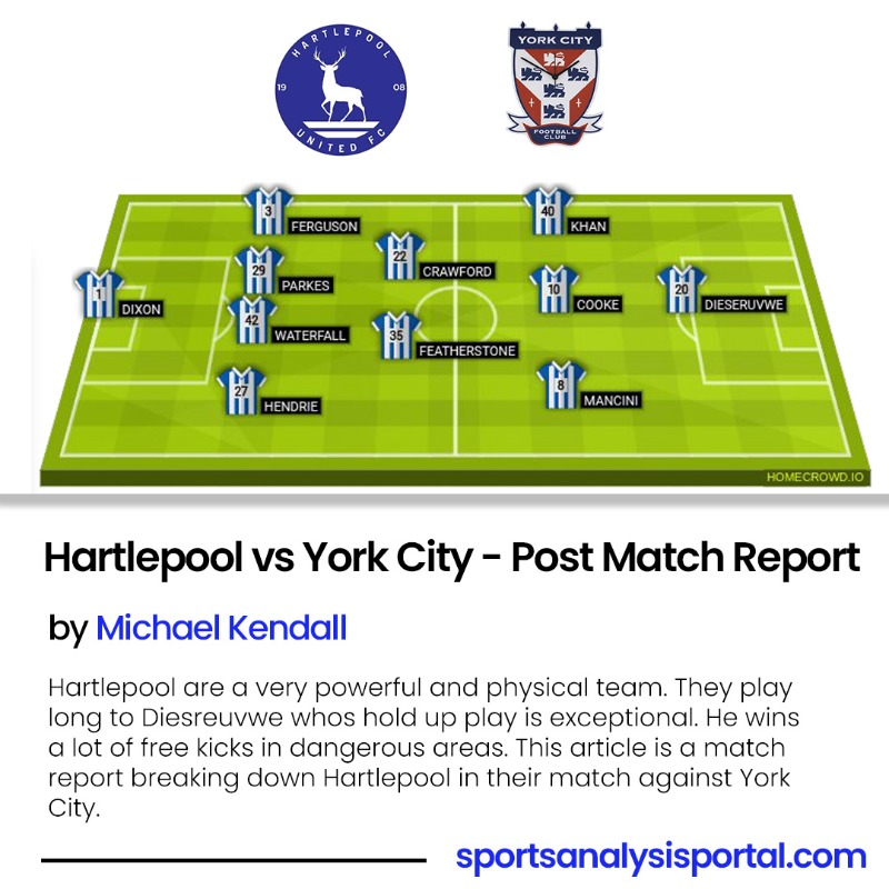 SportAnalysisPt's tweet photo. Hartlepool vs York City – Post-Match Report

This new article has been uploaded by Michael Kendall, as it breaks down Hartlepool in their match against York City.

If you would like to showcase your work for free - click the link below:
https://t.co/GCVZWoYt3E