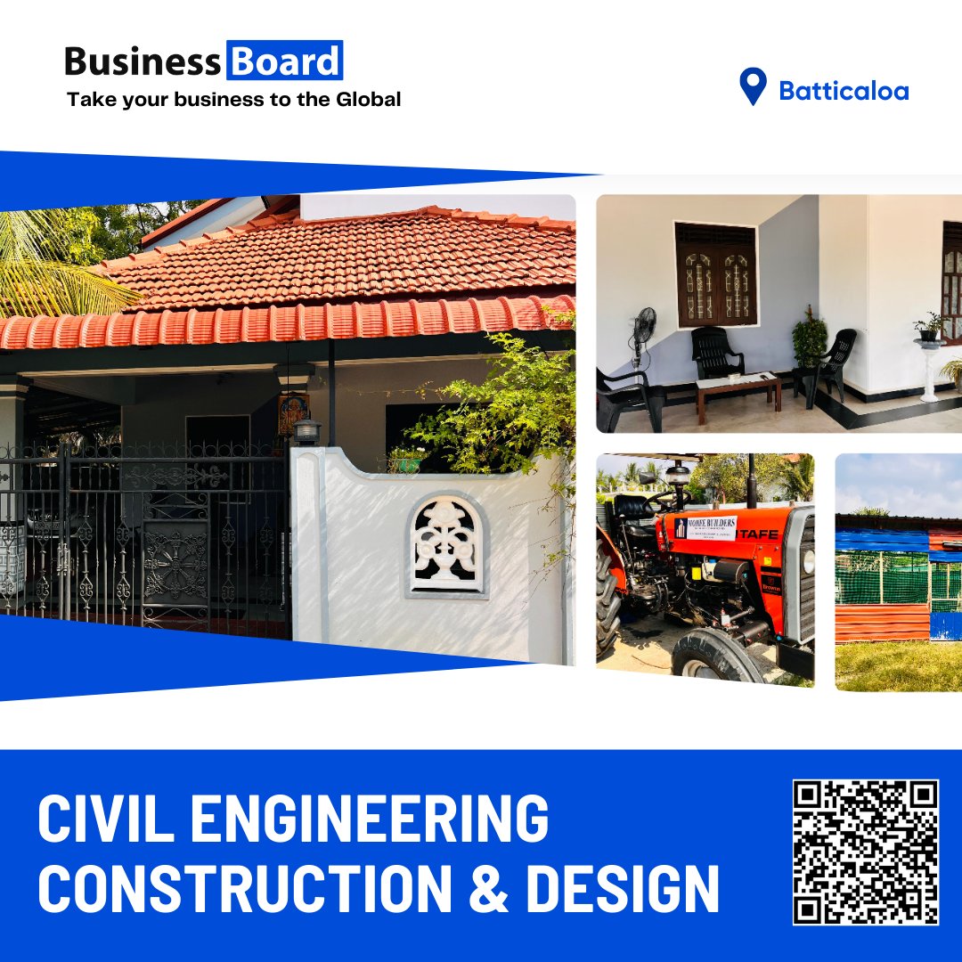 BusinessboardLk's tweet photo. மட்டக்களப்பு, சின்ன ஊரணியில்  உள்ள  "Civil Engineering  Construction and Design"  இனை இப்போது  எமது BusinessBoard இணையத்தளத்திலும் பார்வையிடலாம்

Website: https://t.co/09djjMvDiR...
Contact : +94 76 6699818 https://t.co/zkj6Q34UBu