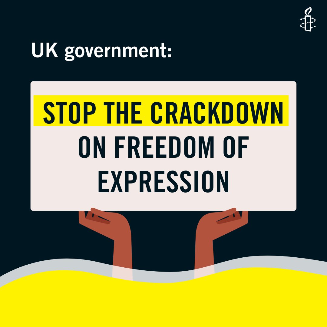 Freedom of expression is not a gift from those in power: it is our human right 📣 We joined 45 leading civil society orgs to demand the UK govt stops its crackdown on freedom of expression & stops demonising peaceful demands for human rights. Together we are powerful ✊ 🧵