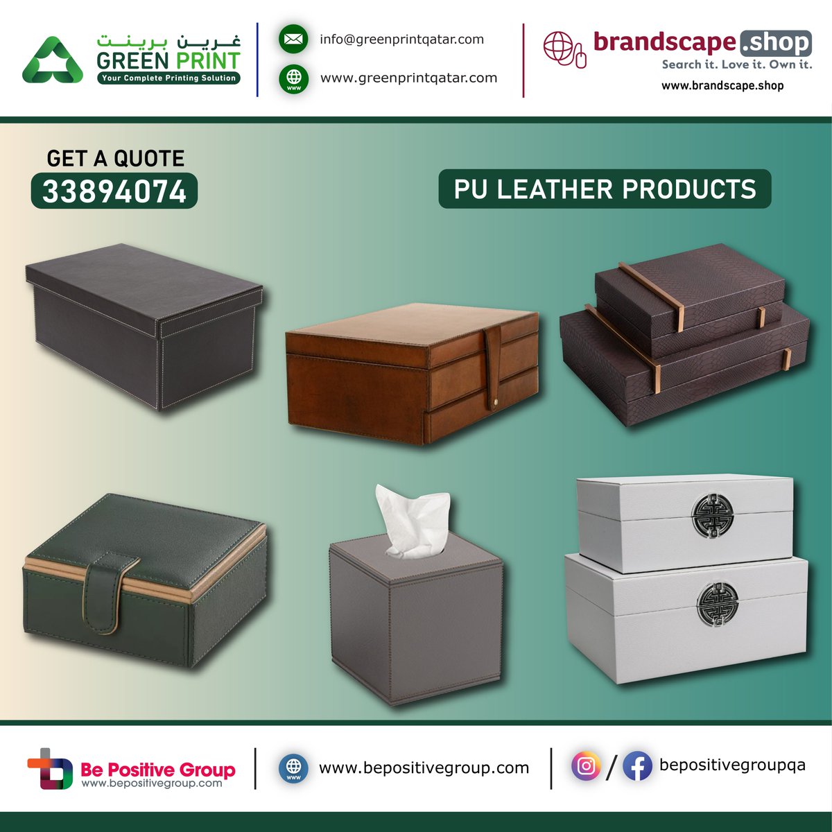 GreenPrint_qa's tweet image. Indulge In The Epitome Of Style And Ethical Sophistication With Our Premium PU leather products.

Get a quote at greenprintqatar.com

For More Deals Visit brandscape.shop

For more Inquiries Contact
33894074

#puleatherproduct #puleatherbox #leatherboxes #Qatar