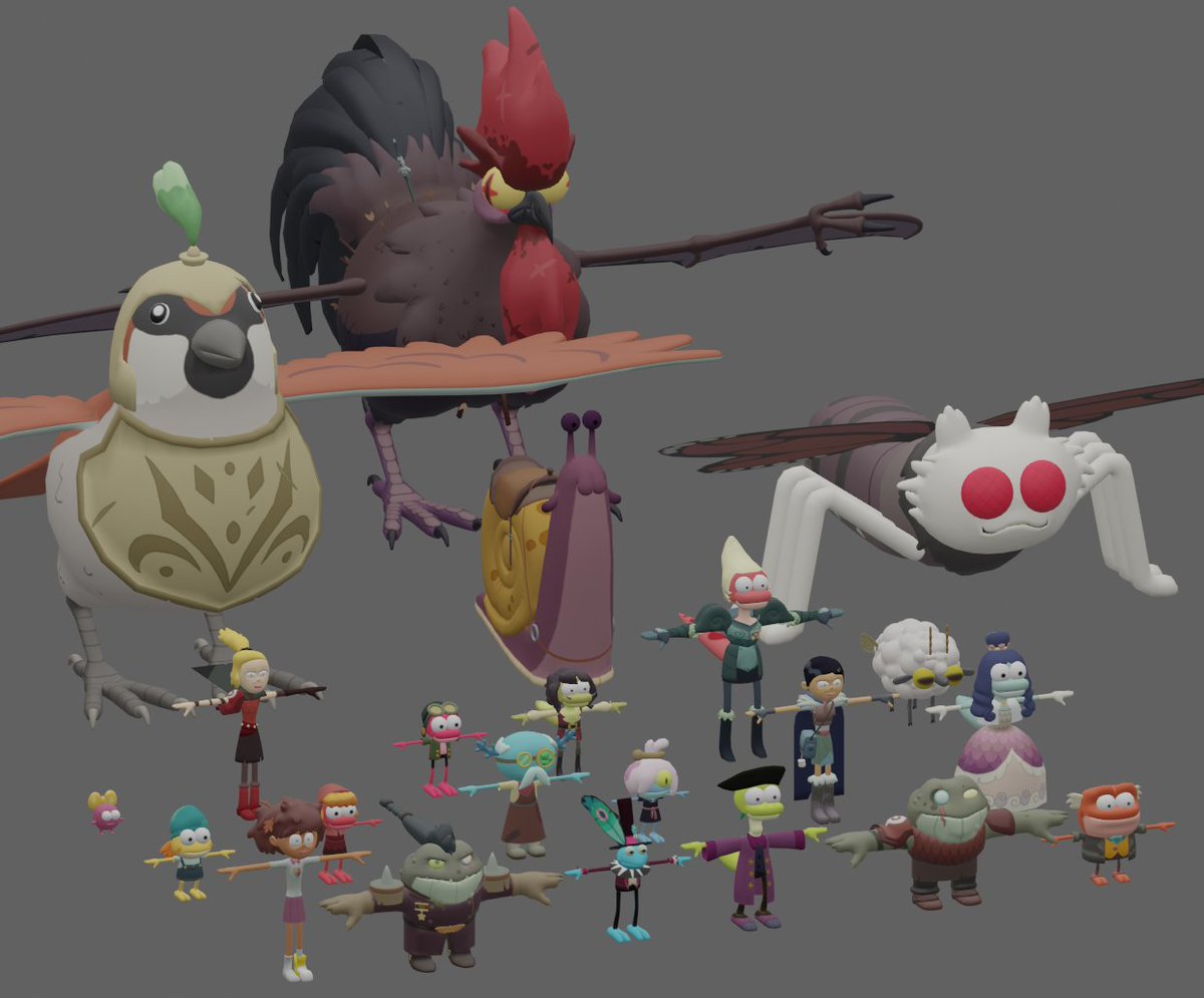 I spent several weeks making my Amphibia character models ready for download (minus rigs). Then found out I need to read the fine prints in various licenses to stop Disney from using them commercially without paying me. I'll get back to it one day, but now I have no motivation.