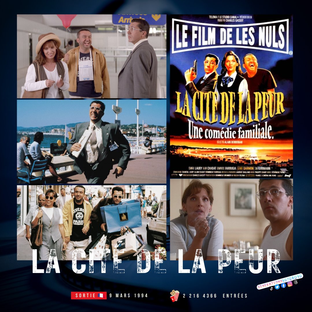 Generations7080's tweet image. 🎬 Il y a 30 ans jour pour jour, La Cité de la peur sortait au cinéma ! C&apos;est un film  réalisé par Alain Berbérian, sur un scénario du groupe comique Les Nuls